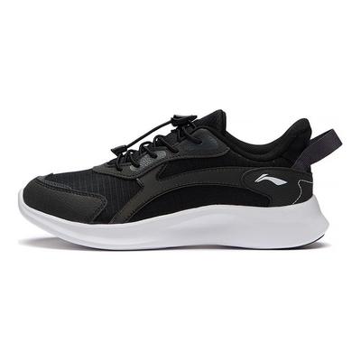 Li Ning Kids Ling Yue 2.0 Comfortable Non-Slip Shock Absorbing Wear-Resistant Casual Shoes Kids Casual Shoes Black YKCS128-1