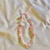 Sweet Girls Mobile Phone Lanyard Hanging Cord Cellphone Chain Beaded Phone Strap  Trendy Pendant