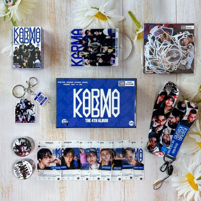 Skzoo Stray Kids Fan Gift Box With Karma Album Keychain Stickers And Peripheral Set Featuring Felix Hyunjin Collectibles