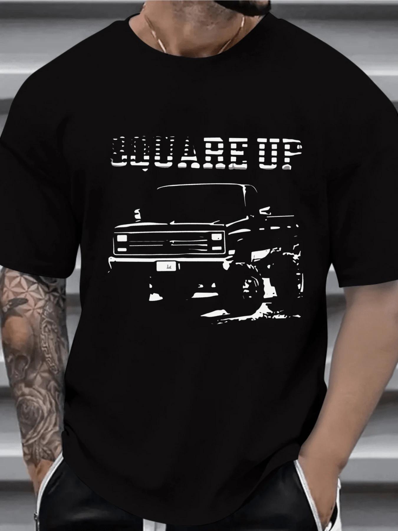 

Men s Square Body Chevy Truck T-Shirt, 220gsm Heavy Pure Cotton T-Shirt(1PC) T-Shirt, Men s 220gsm 5XL різнокольоровий
