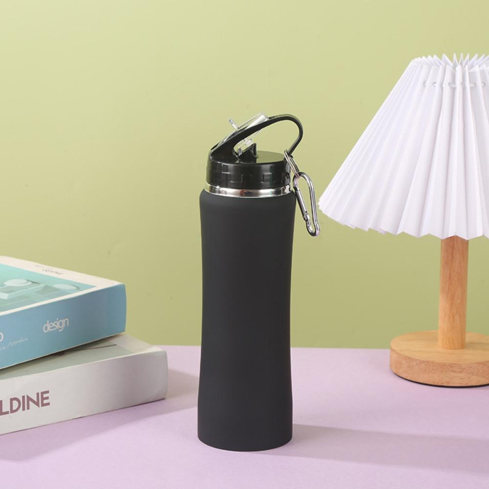 Double-layer Straw Insulated Tumbler Stainless Steel Thermos Cup Sports Thermal Bottle  Outdoor