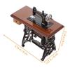 1Pc Vintage Miniature Sewing Machine Wooden Alloy Material Dollhouse Accessory 1 12 Scale Model House Decoration Mini Furniture
