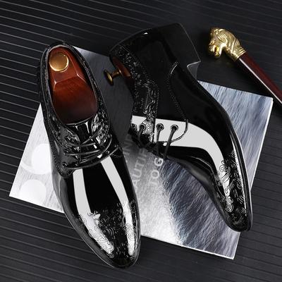 New Men's Dress Leather Shoes Luxury Fashion Groom Wedding Shoes Men Italian Style Oxford Shoes Plus Size 38-48
