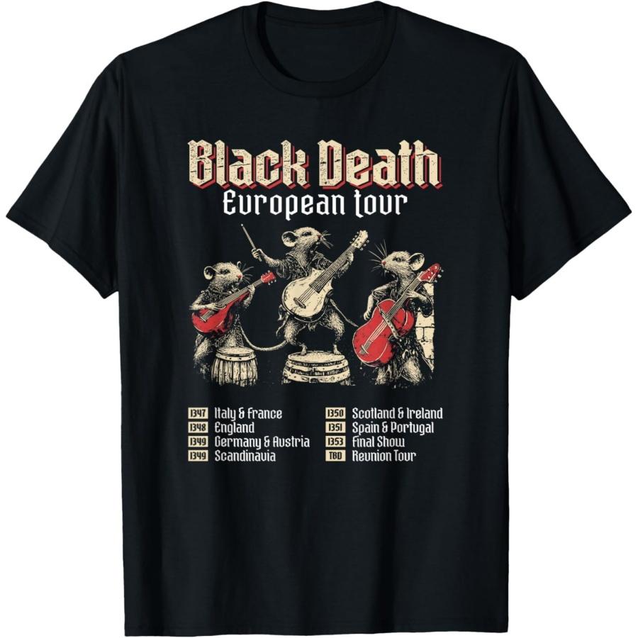 SykForn Black Death European Tour Funny History Rats T-Shirt XXXXXL разноцветный