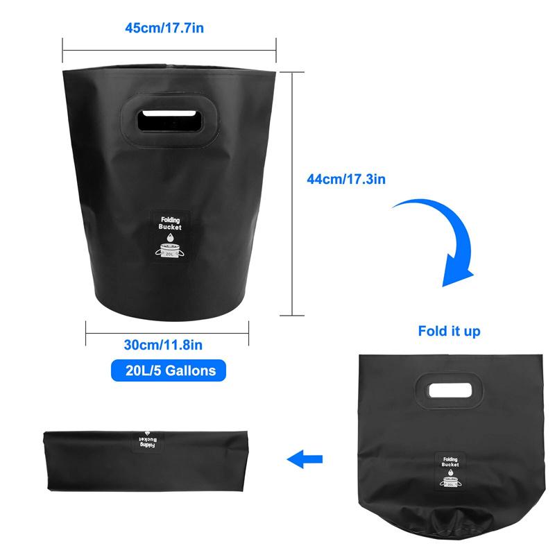 20L Foldable Outdoor Travel Bucket, Convenient For Camping, Picnicking And Fishing, Thickened Travel Bucket