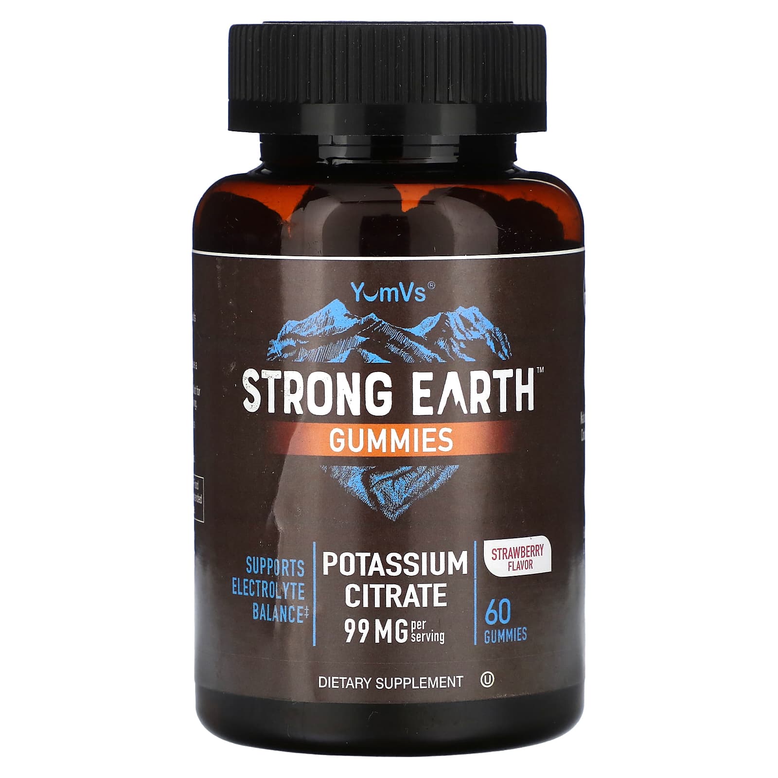 

Strong Earth Gummies, Potassium Citrate, Strawberry Flavor, 60 Gummies (49.5Mg per Gummie)