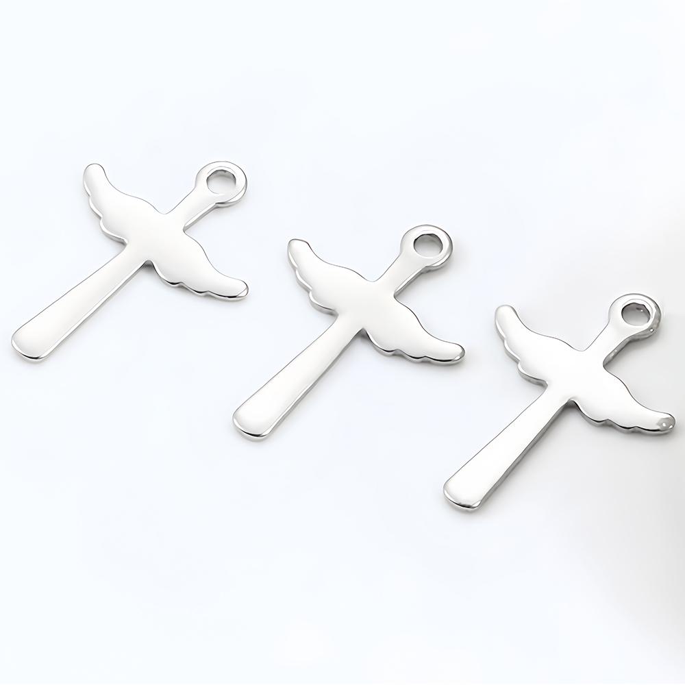 20pcs Stainless Steel Charm Cross Pendants for DIY Necklace Earrings Bracelet Jewelry Making Hip Hop Crosses Pendant Accessories