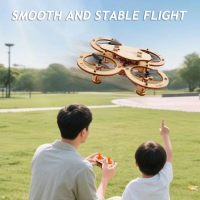 Kit di Modellismo Puzzle Drone in Legno Fai da Te Drone Radiocomandato Fatto a Mano Set di Costruzione Bambini Adulti Giocattolo di Assemblaggio Mini Quadricottero RC