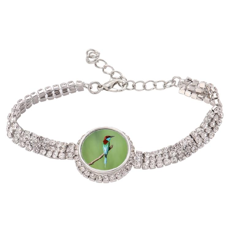 Metal Pendant Bracelets DIY Sublimation Blank Rhinestones Bracelet for Friends