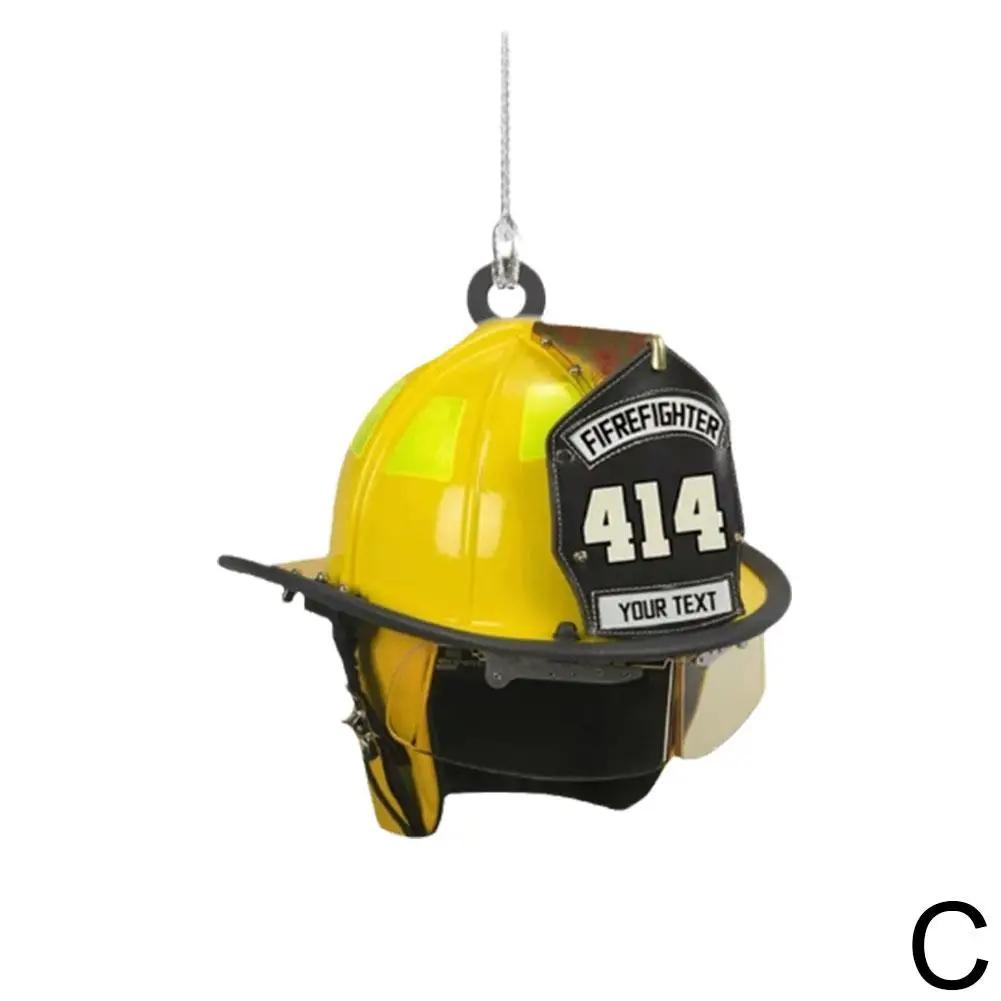 2D Car Hanging Decor Firefighter Coat And Hat Simulation Model Creative Fire Fighting Truck Car Interior Decor Pendant Gift