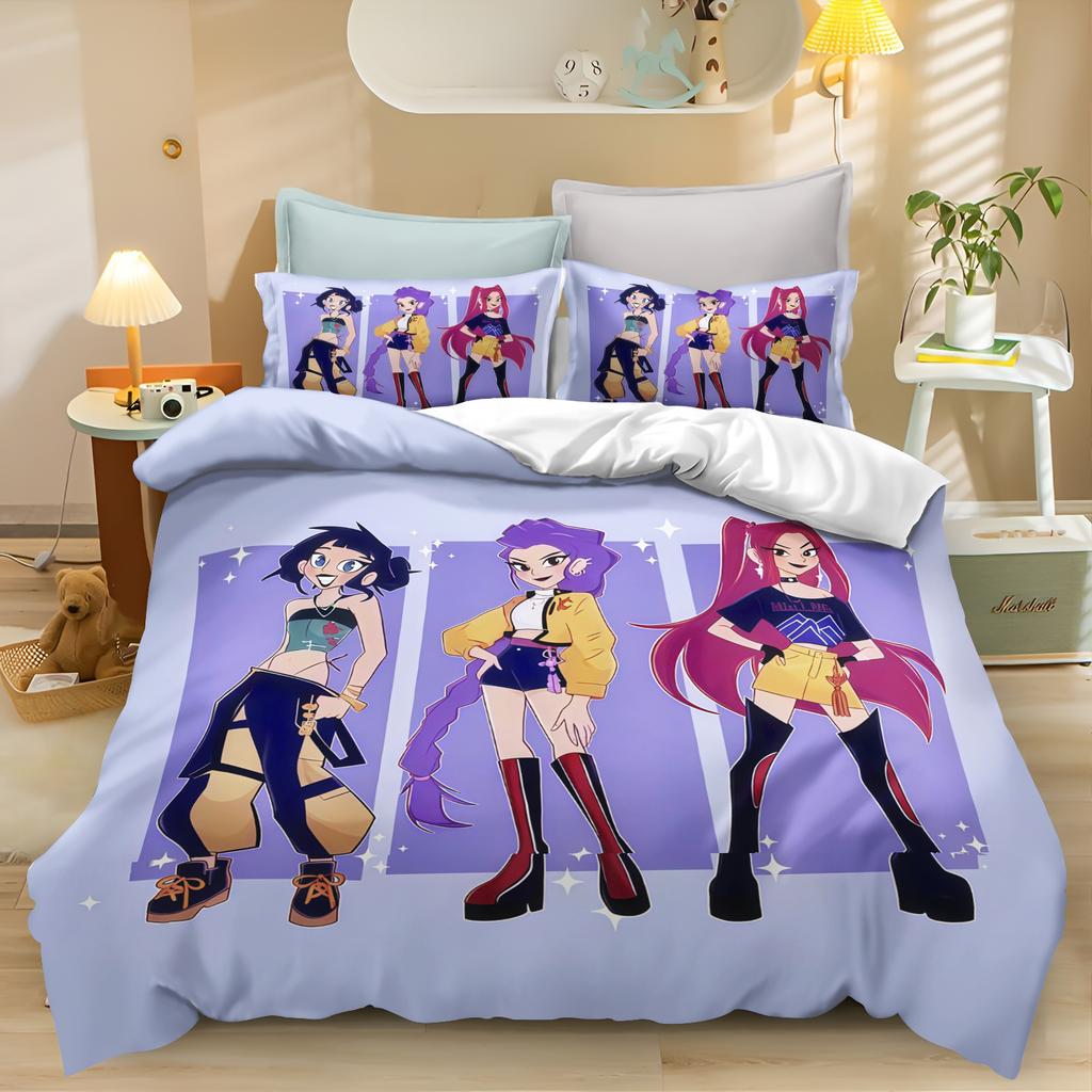 Kpop Hexe Jagd Mädchengruppe Bettbezug Set Idol Rumi Bettwäsche Set Thema Schlafzimmer Dekoration Für Mädchen Weihnachtsgeschenke