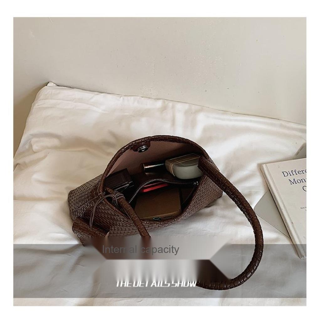 Xeie Thuk Shoulder Bag Women PU Woven Texture Daily Commute