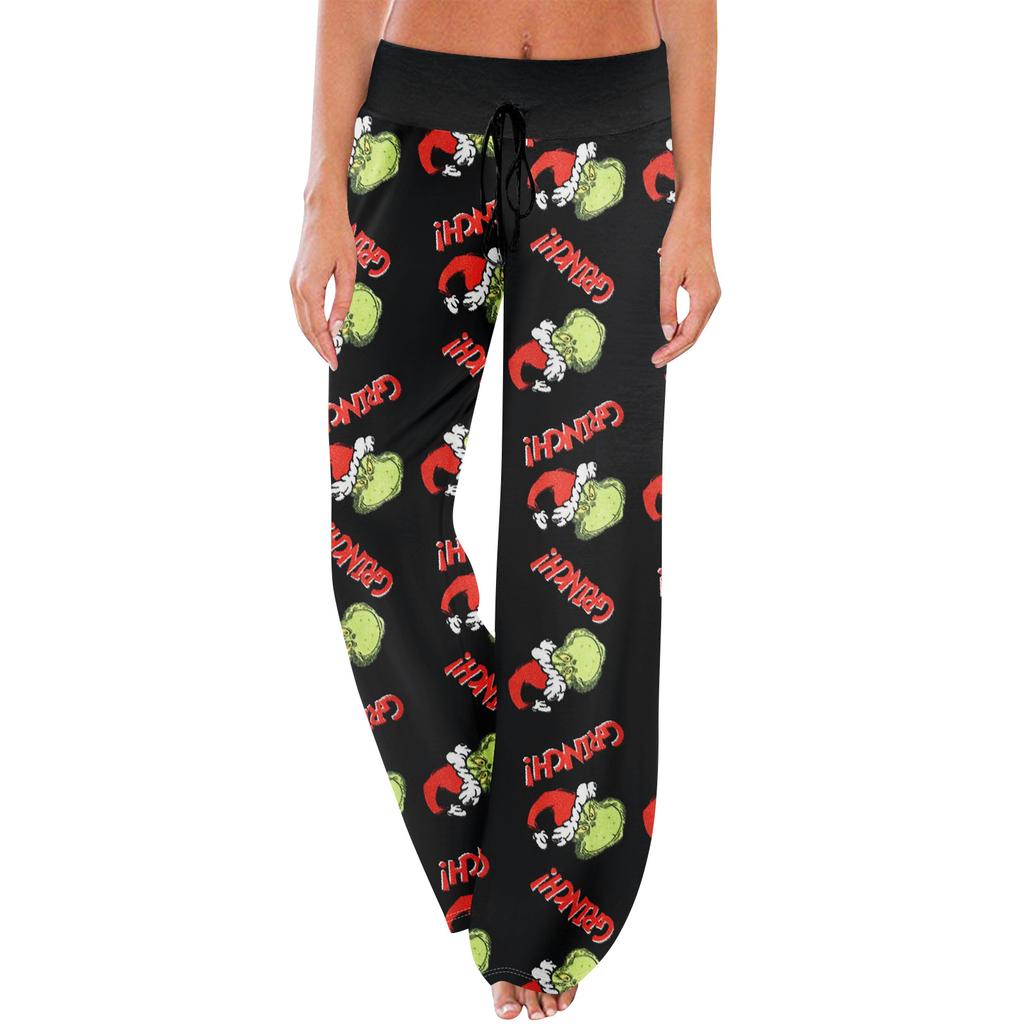 Anime-Pyjamahose, Nachtwäsche, lässige Hose mit Kordelzug und elastischer Taille, bequeme, gerade, lockere Yoga-Hose