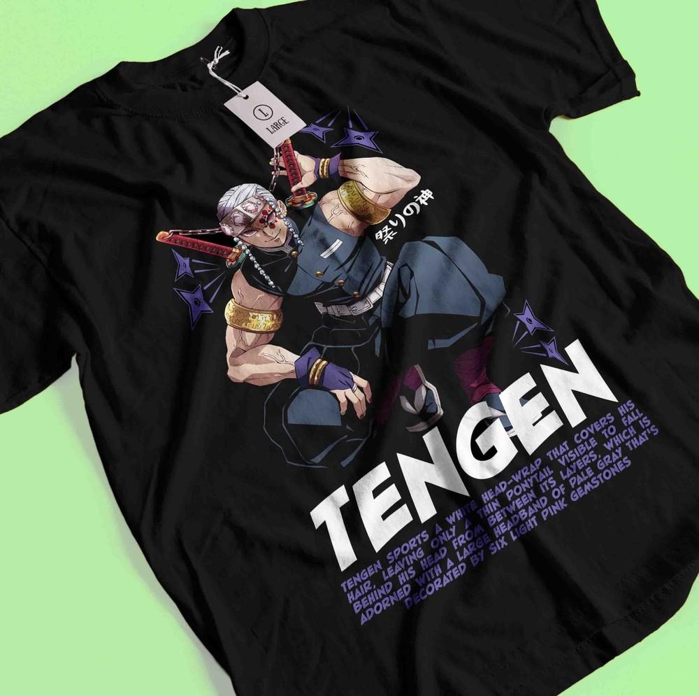 

Demon Slayer Shirt Tengen Uzui Tshirt Tanjiro T-Shirt Muzan Doma Kokushibo Tee L