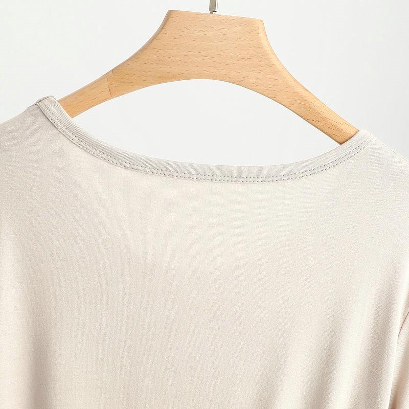 Damen Slim-Fit Modal Kurzarm T-Shirt - Vielseitiges, Bequemes, Rundhals Freizeit-Oberteil für Yoga und Tanz