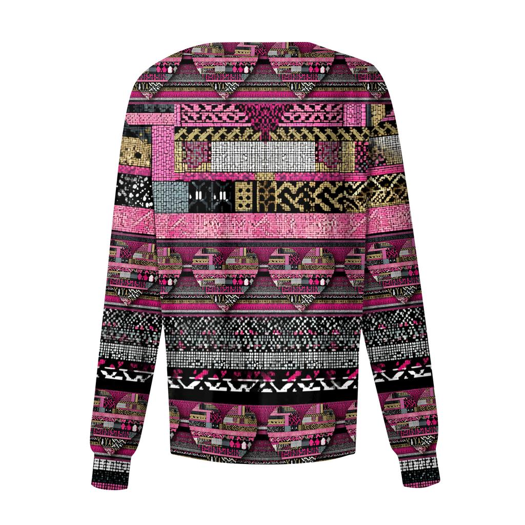 Women Long Sleeve Printed Pocket Working Stand Collar Single-breasted Protective Overalls Cardigan Jacket Top