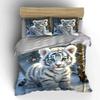 White Tiger Art Decor Set Soft Comfortable Duvet Cover Bedding Set Included 1*Duvet Cover & 2*Pillowcases, Gift