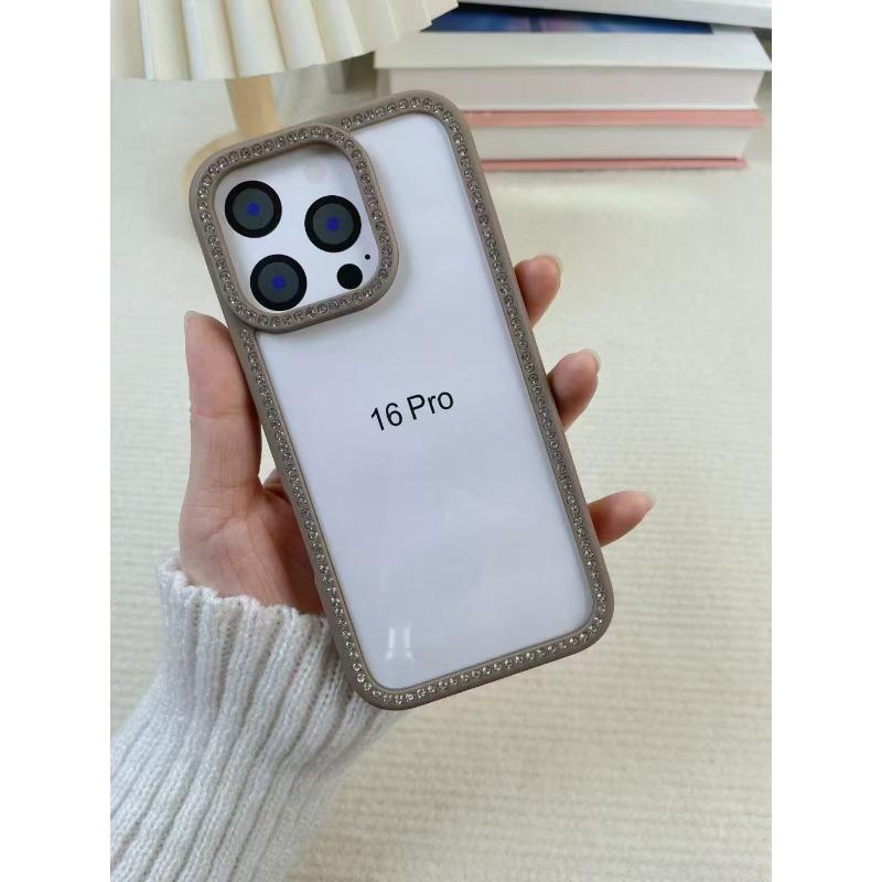 

Star Diamond Is Suitable for IP16proMax, Candy-colored Edge Diamond Phone Case, Apple 15 Full Cover, Transparent Acrylic Two-in-one Apple 16Plus