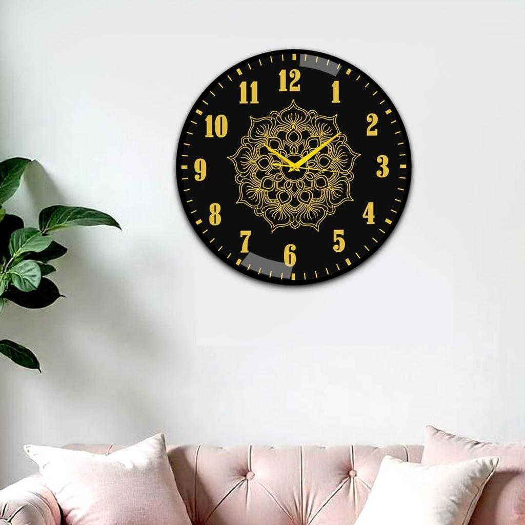 Big Decorative Designer Latest and Stylish Glass Digital Wall Clock Suitalbe for Living Room Hall Bedroom, Silent Non Ticking and Noiseless Clock,