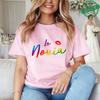 Spanish Bridal Wedding Engagement Party Shirts Rainbow Graphic Tees, Team Bride Squad Blouses Girl Bachelorette Hen Party Tops