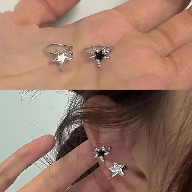 Glänzende Zirkon Stern Quaste Ohrringe Damen Koreanisch Süß Elegant Pentagramm Hängeohrring Y2K Schmuck Hochzeit