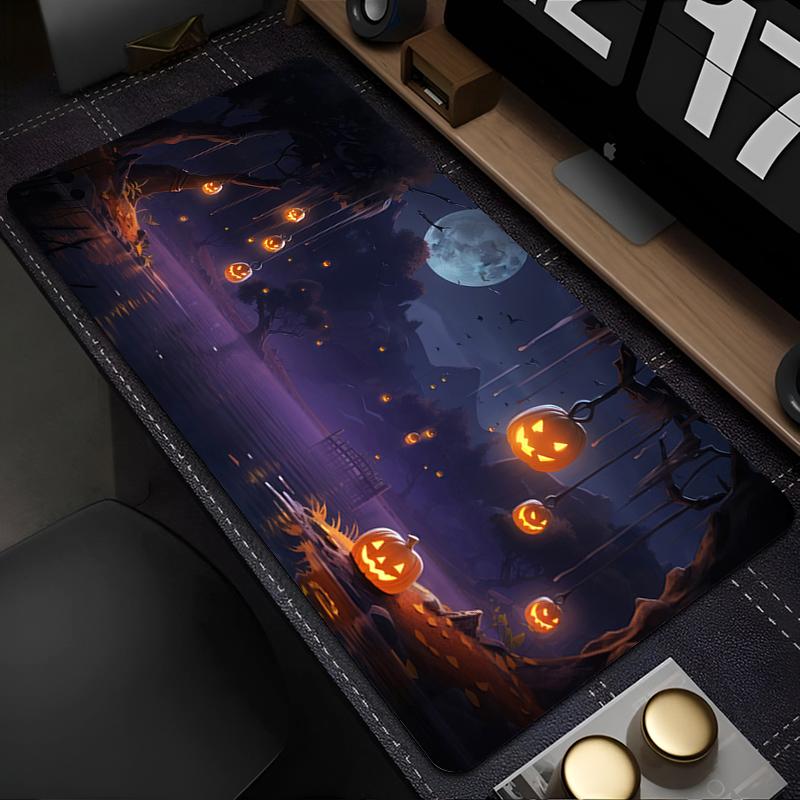 Large Terror Castle Mouse Pad Computer Halloween Night Keyboard Rug XXL Anime Gamer Mousepad Laptop Extended Desk Mat Mausepad
