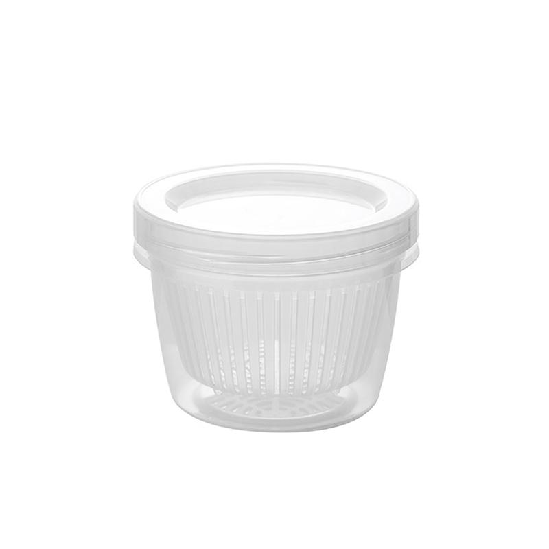 

Двойной слой дренажной корзины для мяса, лука, имбиря, прозрачный контейнер для хранения продуктов, овощей, фруктов, холодильник, ящик для хранения