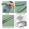 Travel Utensil Set Stainless Steel Fork And Spoon with Case Portable Tableware Set Smooth Edge Flatware Set for Office School Camping