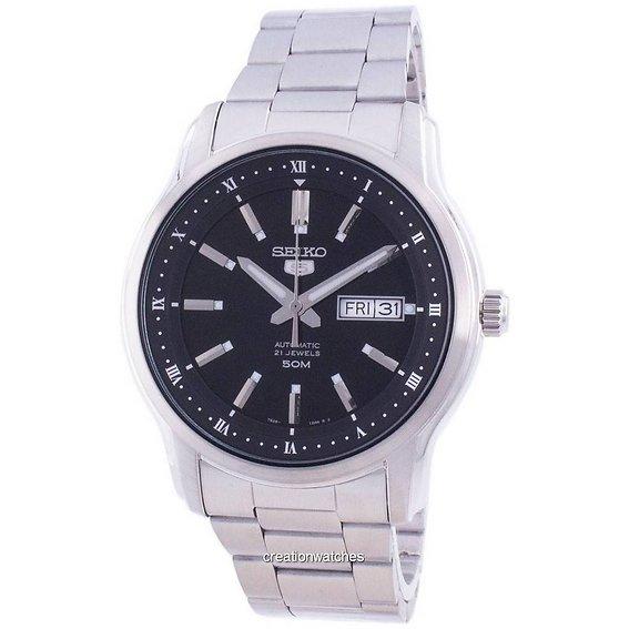 Vīriešu pulkstenis Seiko 5 automātiskais melns