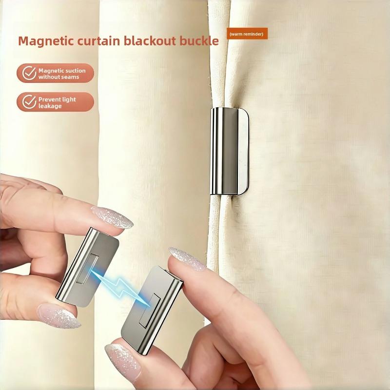 Magnetic Curtain Blind Blackout Clips - No Nails or Sewing Required for Curtain Fastening