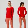 Women's Quick Dry Long Sleeve Yoga & Running Top - Round Neck, Sweat-Wicking, Fitness T-Shirt