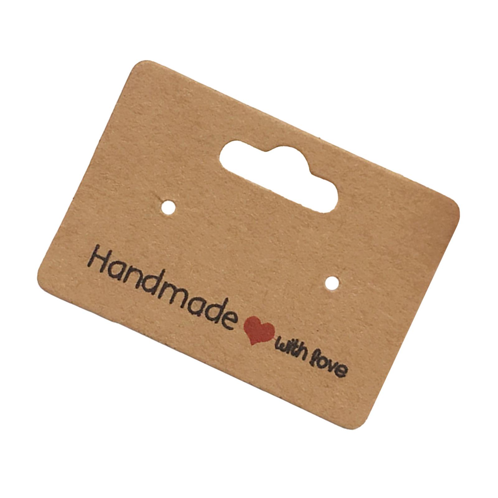 

Упаковка из 100 карточек для демонстрации сережек из крафт-бумаги, держатель для украшений, портативный аксессуар для гвоздиков и подвесок, товары для творчества коричневый