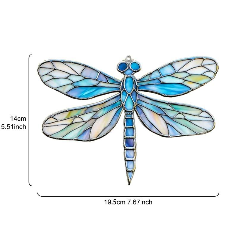 2D Flat Acrylic Colorful Dragonfly Decoration Sign, Home Decor Plaque Hanging Wall Art Decorative Garden Decoration for Room Door Signs Hanging Square