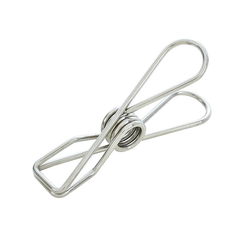 10PCS long tail stainless steel clip hanger with hook clothes drying clip spring clip long hook clip data file storage cable clip