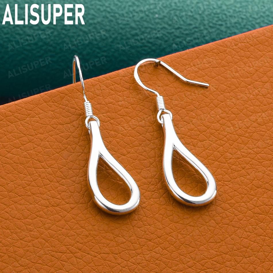925 Sterling Silver Polished Openwork Teardrop Earrings - Fashion Gift Jewelry