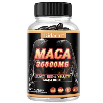 Ginseng preto, ginseng vermelho, ginseng amarelo 36000 mg Cápsulas de ginseng americano, 120 cápsulas por embalagem