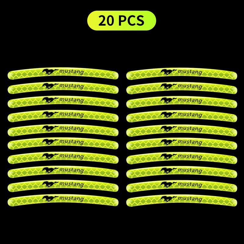 Auto Radnabe Reflektierender Aufkleber Reifen Felge Reflektierende Streifen Für Ford Fiesta Ranger Focus Kuga Mustang MAX Transit Mondeo Esco