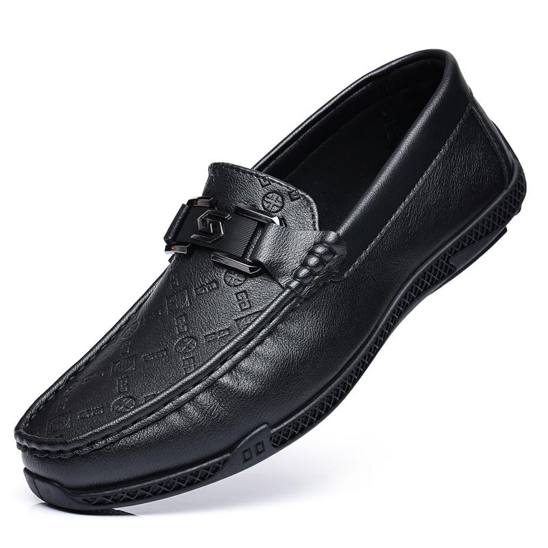 

Мужские лоферы в корейском стиле, черные, формальные, для работы, деловые, в британском стиле, повседневные, кожаные туфли JZ-5739 39 чёрный