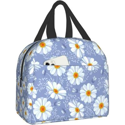 Daisy Flower Insulated Lunch Bag for Women Cooler Tote Reusable Lunch Box Container for Work Office Travel Picnic (Daisy Flower)