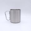 Outdoor Stainless Steel Water Cup for Picnic, Portable Coffee Cup, Double-layer Mountaineering Buckle Cup, Camping 300ml Thermal Insulation Cup