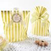 50Pcs 14x20cm Striped Baked Biscuit Bundle Pocket Candy Nougat Packaging Party Decor Gift Bags (No Ribbon)
