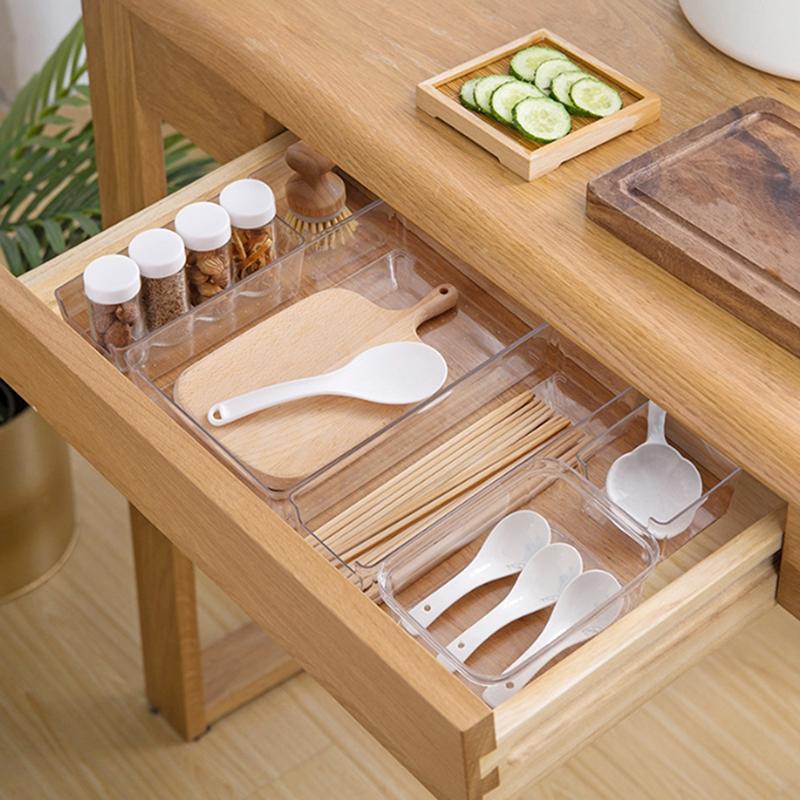 1Pc Transparent Storage Box Storage Table Plastic Container Drawer Storage Stationery And Makeup Storage Box