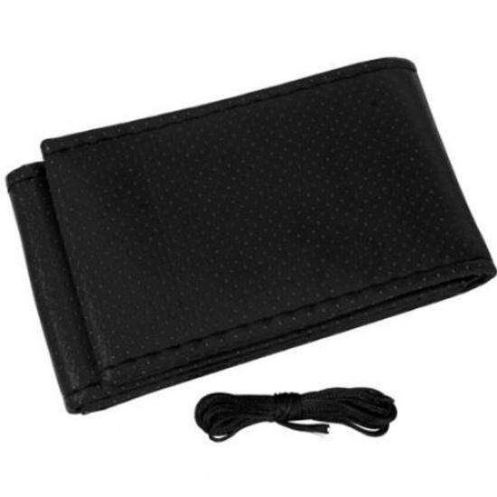 Coprivolante Universale in Pelle PU Cucito a Mano per Auto 37 - 38 CM 14.5";-15"; Trecce Taglia M Antiscivolo per Auto