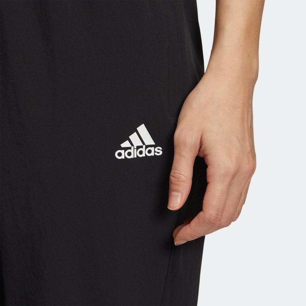 Adidas FW22 Logo Side Bag Ribbed Hem Sweatpants Women Bottoms Black HM7080