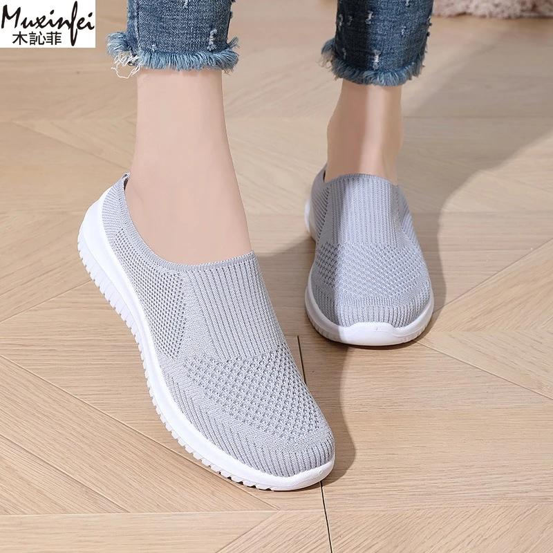 Fashion Women's Summer Shoes Plus Size Casual Single Ladies Shoes Soft Sole Cover Half Slippers Sale Shoes with Free Shipping