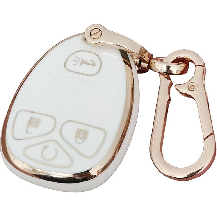 for Chevrolet Key Fob Cover Keyless Remote Smart Key Fob Shell with Keychain Fit for Chevy Suburban Tahoe Traverse Buick Enclave Cadillac Escalade