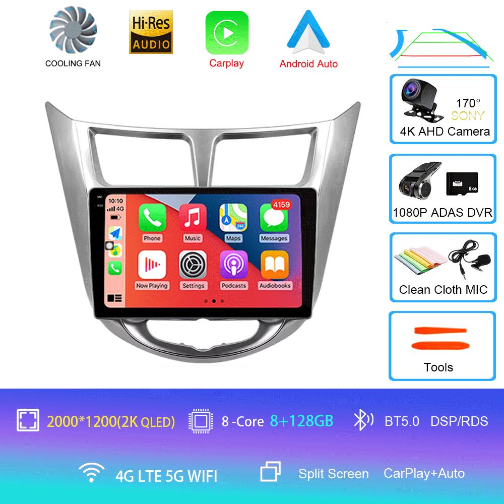 For Hyundai Solaris Accent I25 2010 - 2016 Car Radio Android 14 Carplay Multimedia Player Auto Autoradio Stereo 2din Head Unit