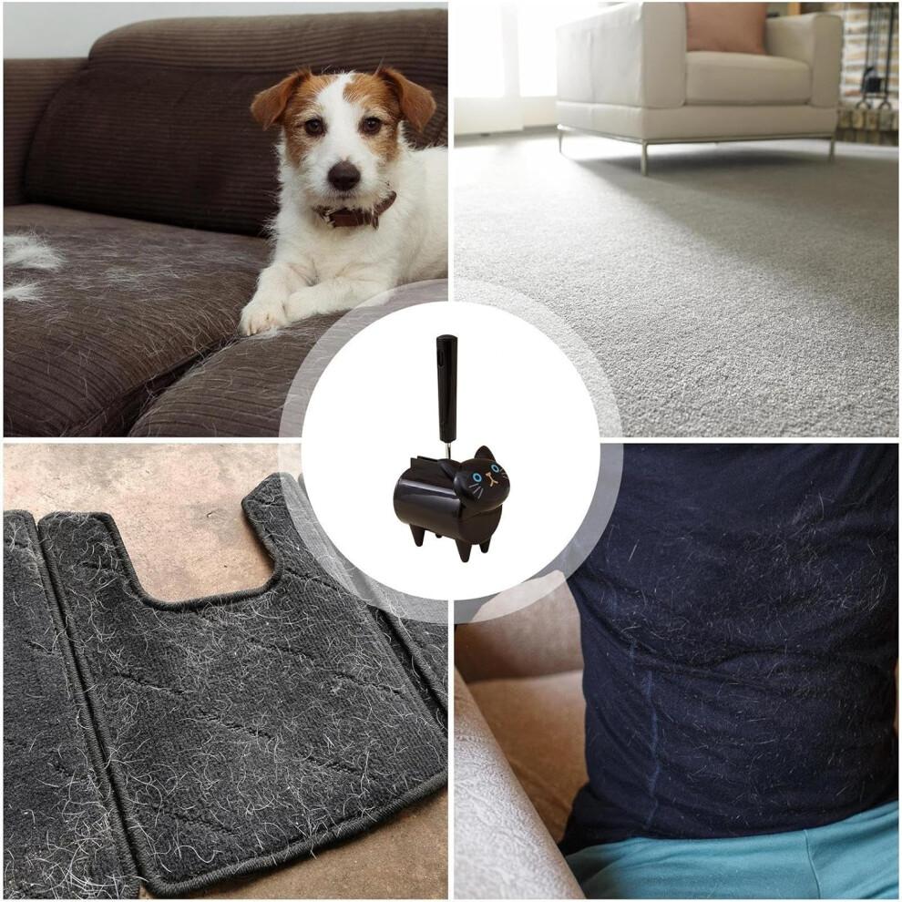 Pet hair remover for pets, lint roller for clothing  Multifunctional portable pet grooming tool for beds, sofas, carpets, couches, black