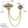 Baroque Rhinestone Pearl Corsage Necklace Brooch - Retro British Court Suit Accessory