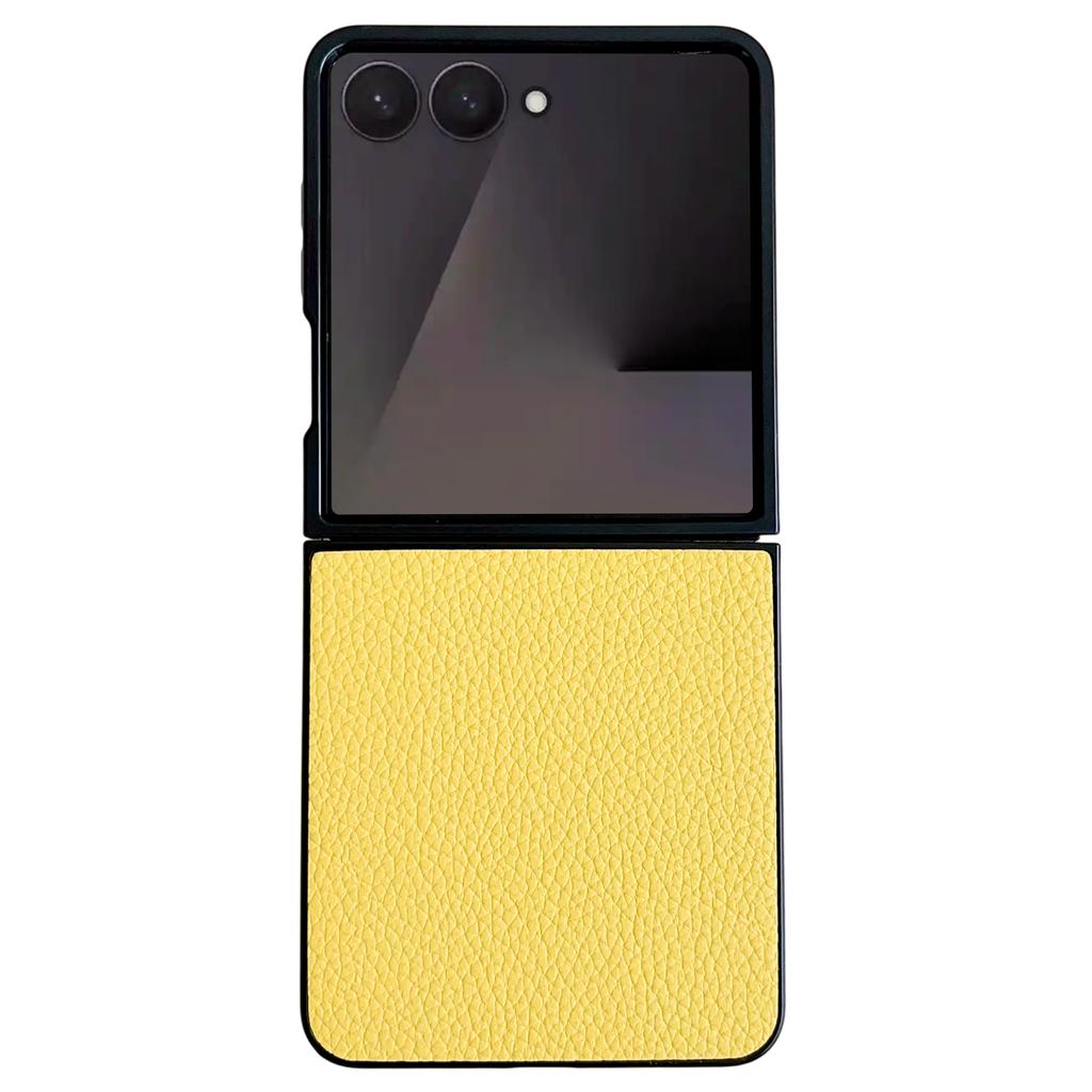 For Samsung Galaxy Z Flip7 5G Case Litchi Texture Leather + PC Shockproof Phone Cover